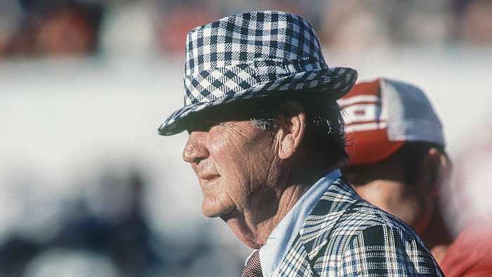 Alabama's Paul "Bear" Bryant in 1975 game